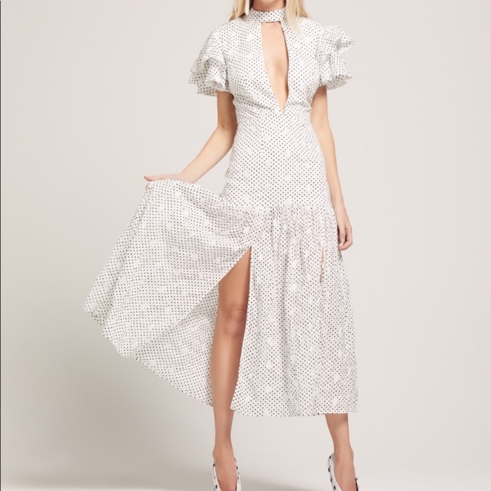 Atoir Black and White Polka Dot Maxi Dress